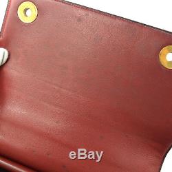 Authentic HERMES PIANO Hand Bag Purse Bordeaux Box Calf France Vintage V31501