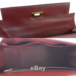 Authentic Hermes Kelly 28 Hand Bag Box Calf Leather Red X Vintage 892r216