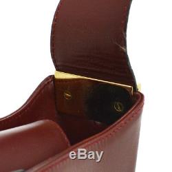 Authentic Salvatore Ferragamo Shoulder Bag Bordeaux Leather Vintage AK25765g