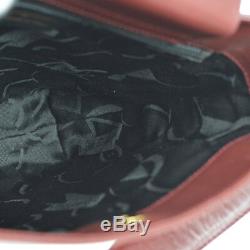 Authentic Salvatore Ferragamo Shoulder Bag Bordeaux Leather Vintage AK25765g