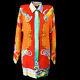Authentic Versace Vintage Long Sleeve Tops Shirt Tops Orange Silk #38 Ak31946