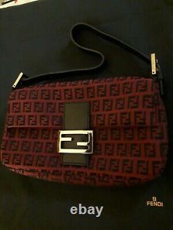 Authentic Vintage Fendi Baguette Red & Black Serial #36778BR000029 Made In Italy