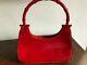 Authentic Vintage Gucci Bamboo Line Mini Patent Red Leather Satchel