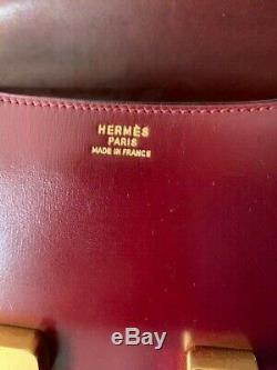 Authentic Vintage HERMES Constance 24cm Box Rouge H Red Bag GHW