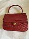 Bally Vintage Red Quilted Leather Flap Turn Lock Bag