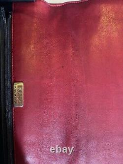 BALLY vintage red quilted leather flap turn lock bag