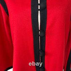 Bambalina Vintage Womens Jacket Size Medium Red Wool Toggle Closure Round Neck