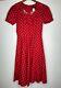 Bernie Dexter Vintage Red With Black Polka Dot Pinup Dress Womens Small 50's Rare
