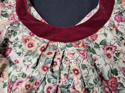 Bete Honolulu Vintage Red Velvet Floral Round Neck Maxi Dress Women's Size 4