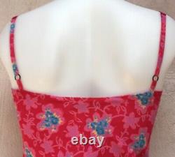 Betsey Johnson Vintage Sundress, SMALL, Red Pink Blue Yellow Floral, Rare, EUC
