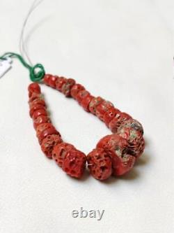 Big Size Natural Gemstone Antique Vintage Red Coral Beads Rare Fashion Woman