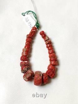 Big Size Natural Gemstone Antique Vintage Red Coral Beads Rare Fashion Woman