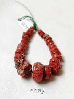 Big Size Natural Gemstone Antique Vintage Red Coral Beads Rare Fashion Woman