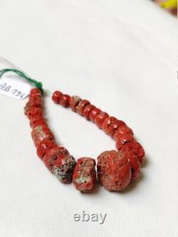 Big Size Natural Gemstone Antique Vintage Red Coral Beads Rare Fashion Woman