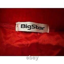 Big Star Womens XL Angora Fuzzy Vintage Red Sweater Jacket Pearl Beads READ