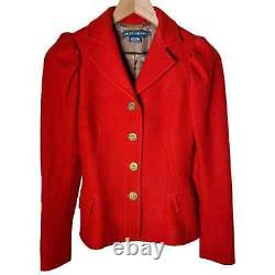 Blue Label Ralph Lauren Vintage Red Wool Blazer Coat 0
