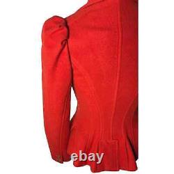 Blue Label Ralph Lauren Vintage Red Wool Blazer Coat 0