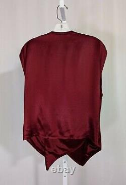 Bob Mackie Vintage Couture Mainline Burgundy Satin Wrap Blouse Top Archiven Red