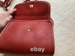 Brand Nwot Vintage Coach Crossbody Push Lock Shoulder Bag In Red Rare