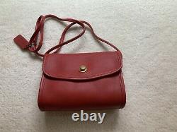 Brand Nwot Vintage Coach Crossbody Push Lock Shoulder Bag In Red Rare