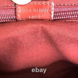 Burberry Authentic Vintage 90s Denim Embroidered Satchel Tote Bag Red Blue Rare