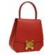 Celine Macadam 2way Hand Bag Red Gold Leather Italy Vintage A44021j