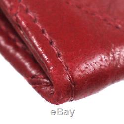 CHANEL CC Bicolore Coin Purse Red Leather Quilted Vintage France Auth #U421 M