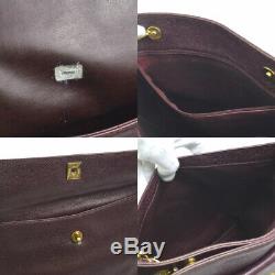 CHANEL CC Chain Shoulder Tote Bag Bordeaux Caviar Skin Vintage AK31931c