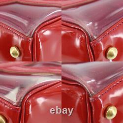 CHANEL CC Logos Hand Tote Bag Clear Red Vinyl Italy Authentic #ZZ990 O