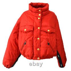 CHANEL CC Logos Long Sleeve Coat Jacket Red Silk Vintage #44 AK31916e