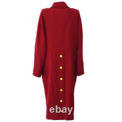 CHANEL CC Logos Long Sleeve Coat Jacket Red Vintage #38 Authentic AK37998f