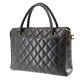 Chanel Cc Quilted Hand Bag Black Lambskin Leather Vintage France Auth #z59 S