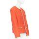 Chanel Creations Vintage 1970's Red Orange Quilted Lining Trim Jacket Us16 Xl