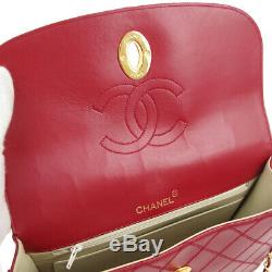 CHANEL Cosmos Line CC Single Chain Shoulder Bag Purse Red Leather VTG AK31863i