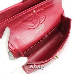 CHANEL Matelasse 25 Chain Shoulder Bag Leather Red A01112 Vintage 90109404