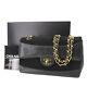 Chanel Matelasse Chain Shoulder Bag Black Cotton Leather France Auth #z341 O