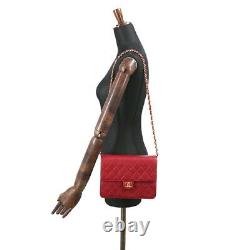 CHANEL Matelasse Chain Shoulder Bag Leather Red A03569 Vintage 90105917