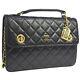 Chanel Quilted Cc 2way Hand Bag Chain Satchel Black Leather Vintage Ghw Ak38254d