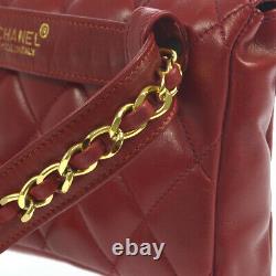 CHANEL Quilted CC Bum Bag Waist Pouch Purse Red Leather GHW Vintage NR14053k