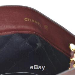 CHANEL Quilted CC Chain Shoulder Tote Bag Purse Bordeaux Leather Vintage JT08775
