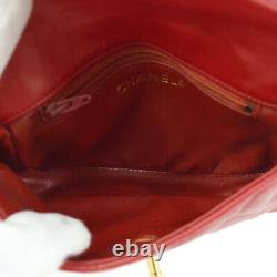 CHANEL Quilted CC Chain Waist Bum Bag Purse Red Leather Vintage Auth NR11689e