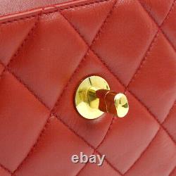CHANEL Quilted CC Chain Waist Bum Bag Red Leather Vintage Authentic K08392f