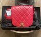 Chanel Quilted Cc Waist Bum Bag Red Caviar Skin Leather Vintage Ak38094h