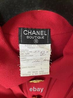 CHANEL Red Wool, Vintage Cocktail Luncheon Dress