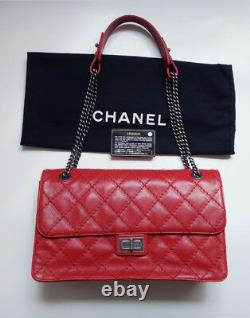 CHANEL Shoulder Bag Vintage classic JUMBO Red Rare Mint(Used) 100% authentic