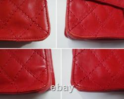 CHANEL Shoulder Bag Vintage classic JUMBO Red Rare Mint(Used) 100% authentic