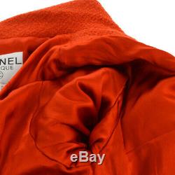 CHANEL Vintage CC Logos Button Long Sleeve Coat Jacket Red #36 AK36808f