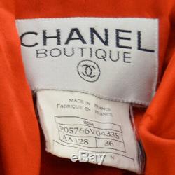 CHANEL Vintage CC Logos Button Long Sleeve Coat Jacket Red #36 AK36808f