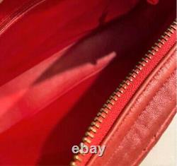 CHANEL vintage shoulder bag red MATELASSE