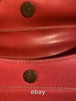 CHRISTIAN DIOR Authentic Vintage Diorissimo Mini Shoulder Leather Bag Purse RED
